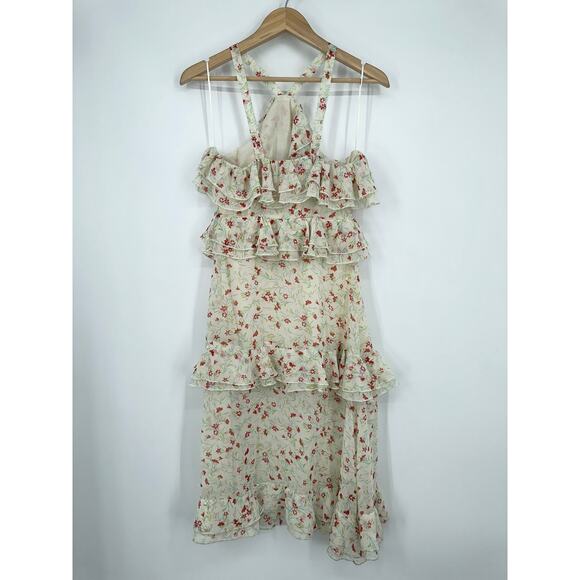 NWT Urban Outfitters Sacramento Tiered Ruffle Halter Midi Dress Floral Boho - Picture 8 of 13